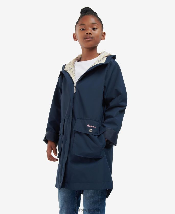 Barbour meitenes hama dušas necaurlaidīga jaka P8J88A2556 apģērbs navy/ditsy saulespuķe