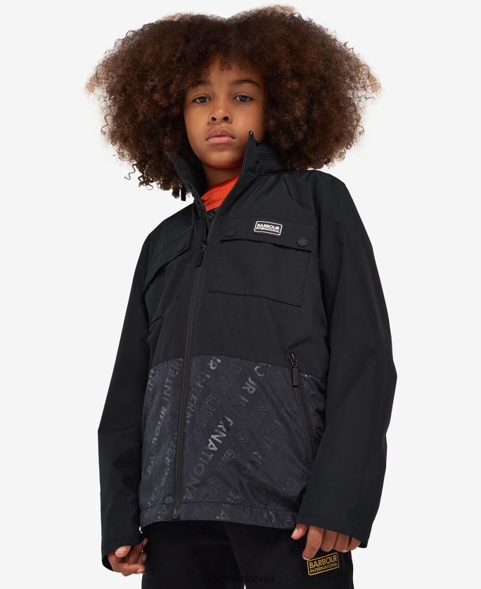 Barbour zēni obel dušas jaka P8J88A2497 apģērbs klasisks melns