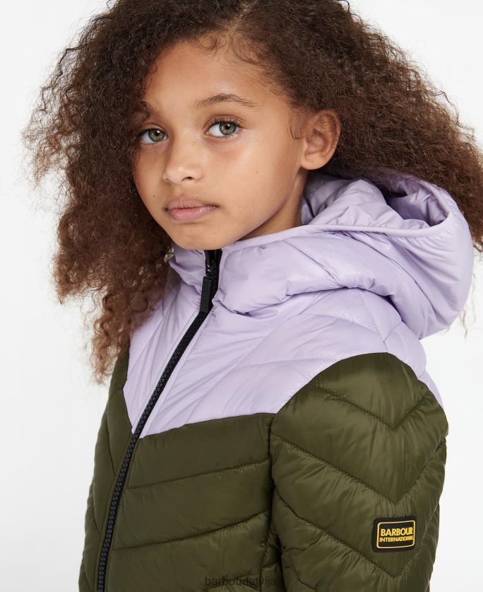 Barbour meitenes cosford stepēta jaka P8J88A2548 apģērbs cerise/cerise terrazzo