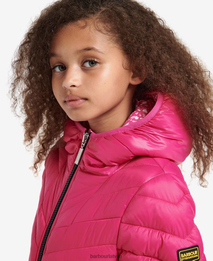 Barbour meitenes cosford stepēta jaka P8J88A2549 apģērbs cerise/cerise terrazzo