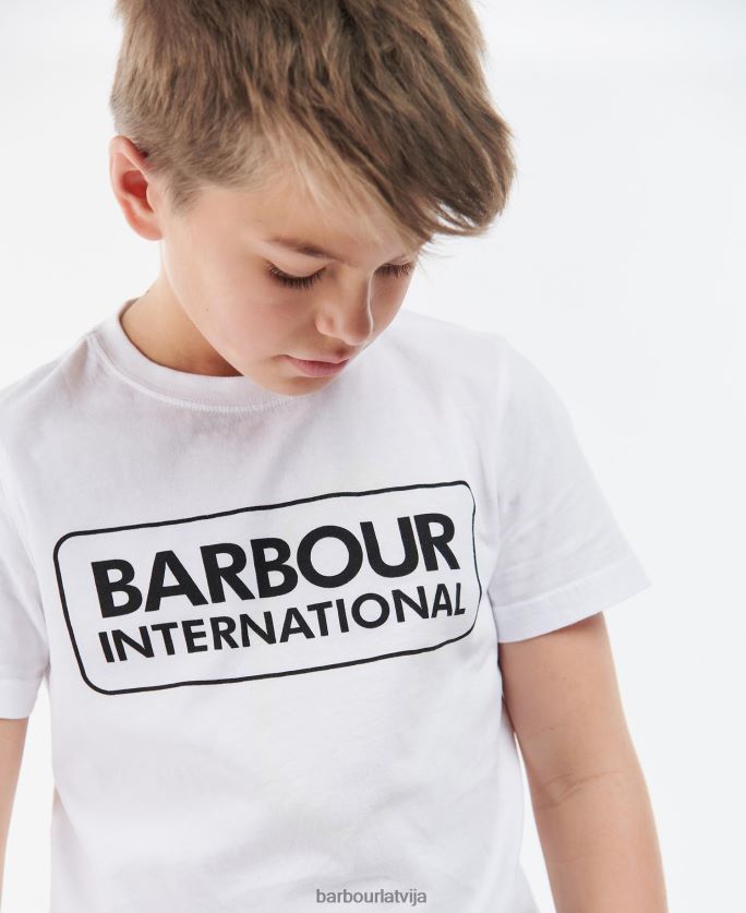 Barbour zēni būtisks T-krekls ar lielu logotipu P8J88A2527 apģērbs pelēkais merģelis