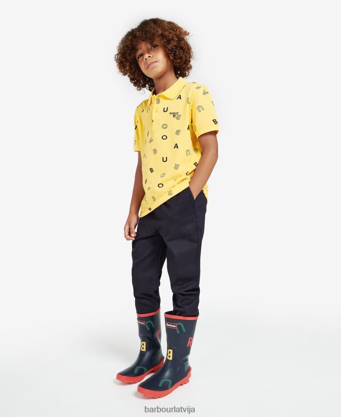 Barbour zēni casper polo krekls P8J88A2518 apģērbs saulē izbalināts dzeltens