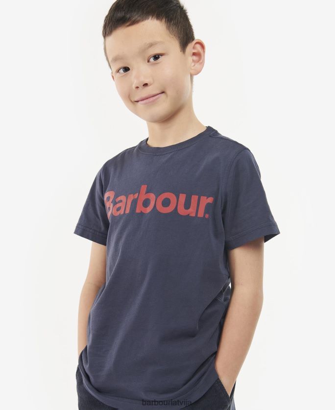 Barbour zēni logo T-krekls P8J88A2514 apģērbs bagāts sarkans
