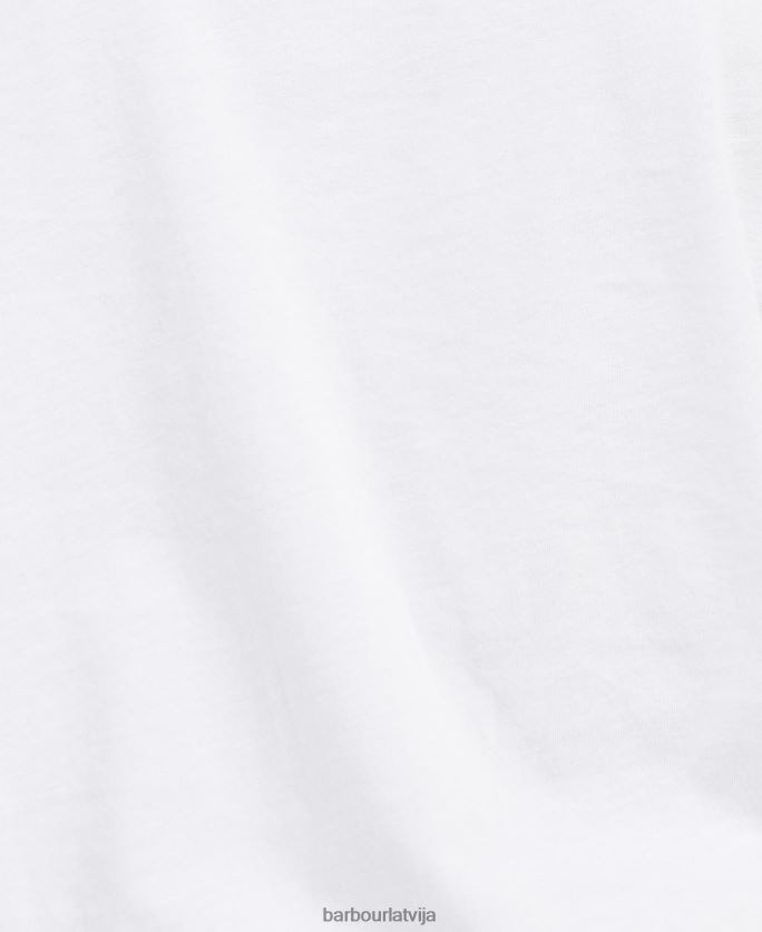 Barbour zēni nigela t-krekls P8J88A2502 apģērbs klasisks balts