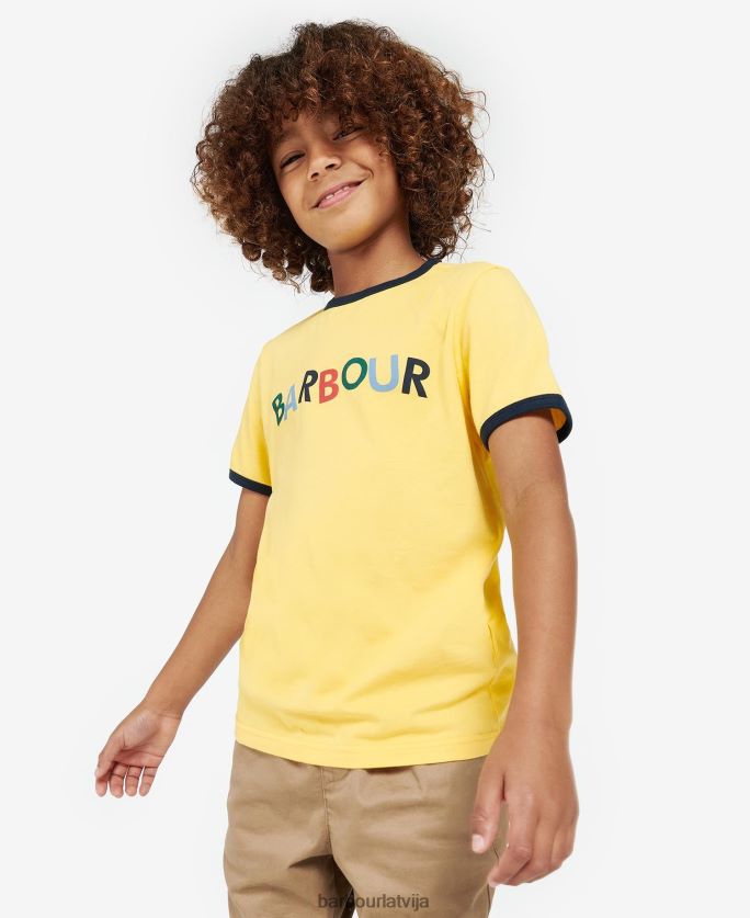 Barbour zēni tam t-krekls P8J88A2524 apģērbs saulē izbalināts dzeltens