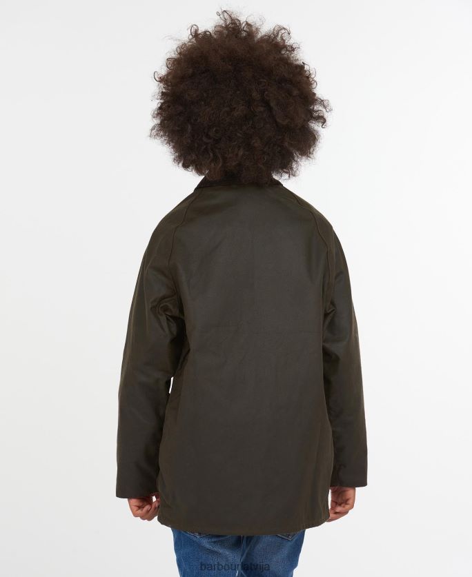 Barbour zēni beaufort vaskota jaka P8J88A2472 apģērbs olīvu