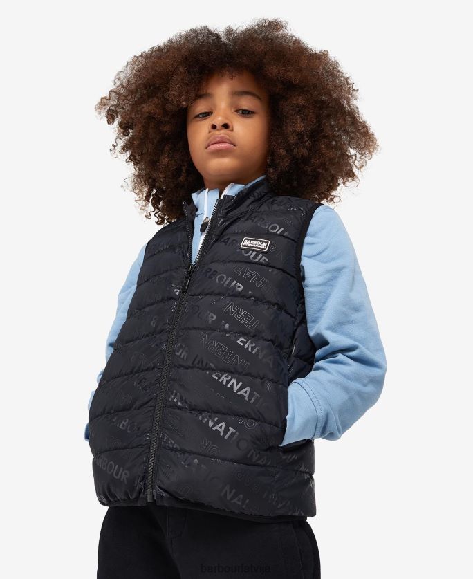 Barbour zēni apdrukāta niedru žakete P8J88A2491 apģērbs klasisks melns