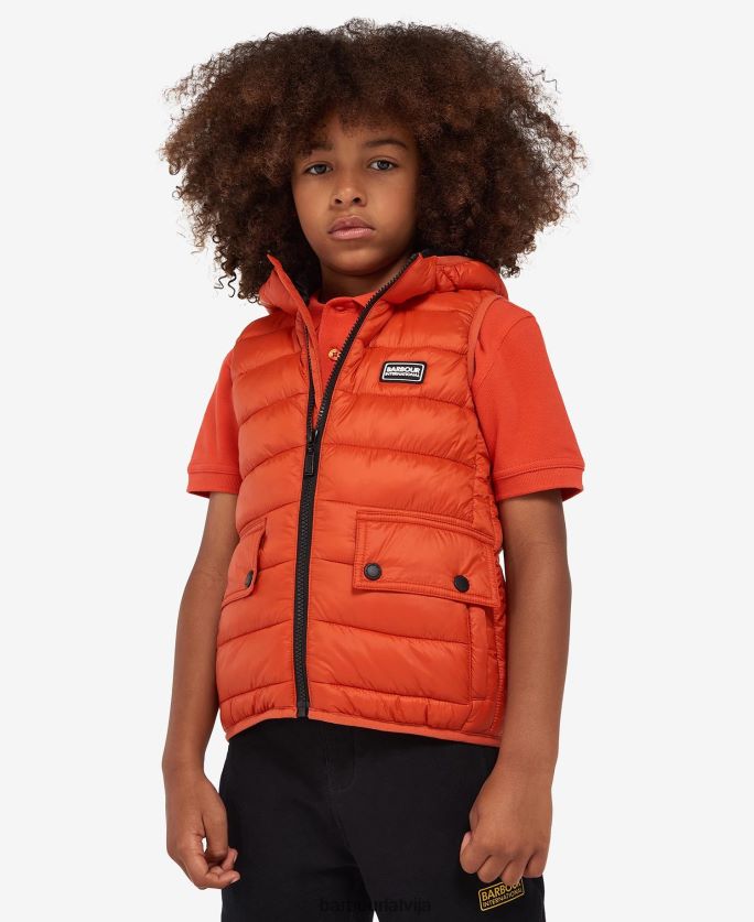 Barbour zēni sacīkšu žakets ar kapuci P8J88A2489 apģērbs klasisks oranžs
