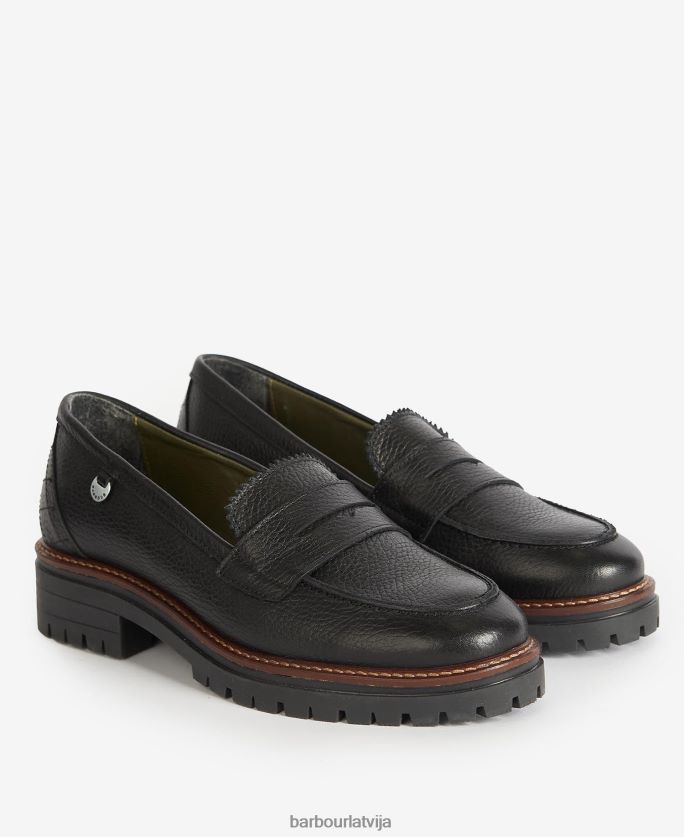Barbour sievietes velma loafers P8J88A2141 apavi tumši brūns