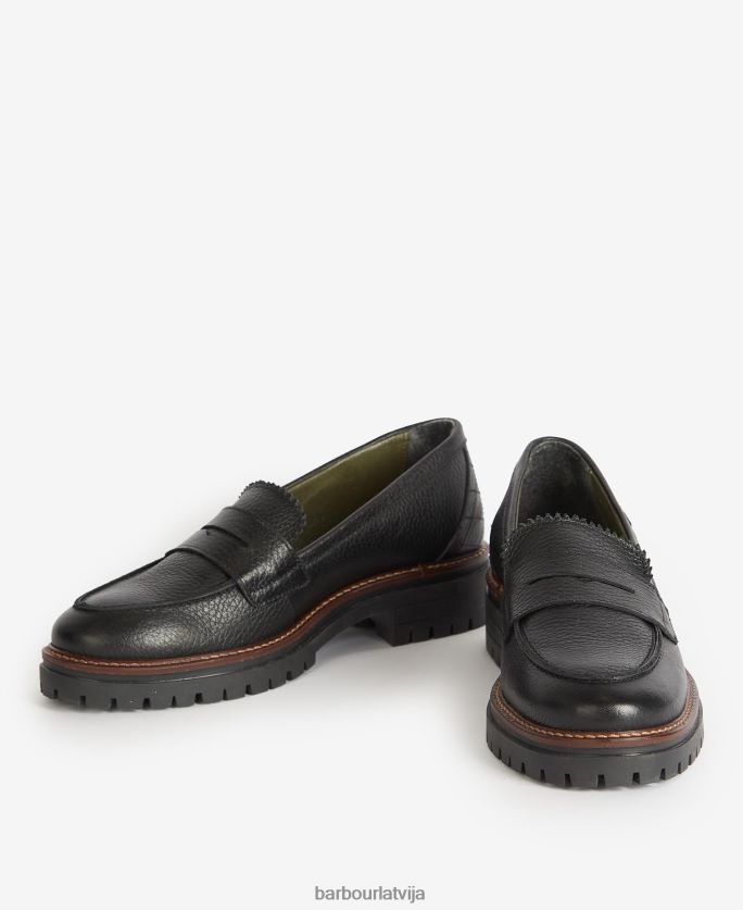 Barbour sievietes velma loafers P8J88A2141 apavi tumši brūns