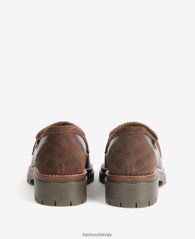 Barbour sievietes velma loafers P8J88A2142 apavi tumši brūns