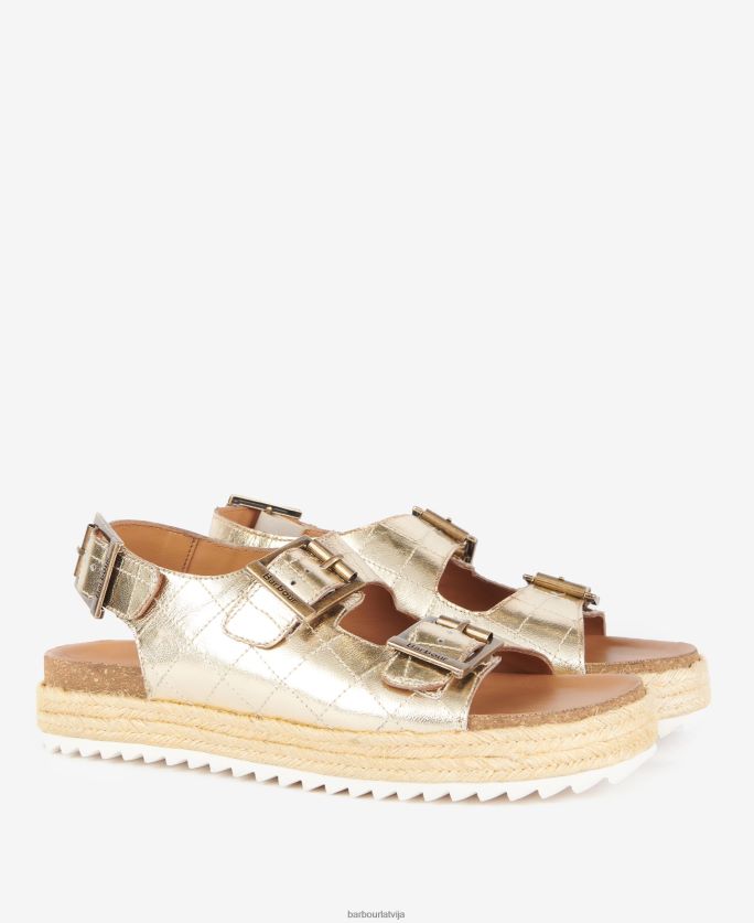 Barbour sievietes helena flatform sandales P8J88A2110 apavi zelta metālisks