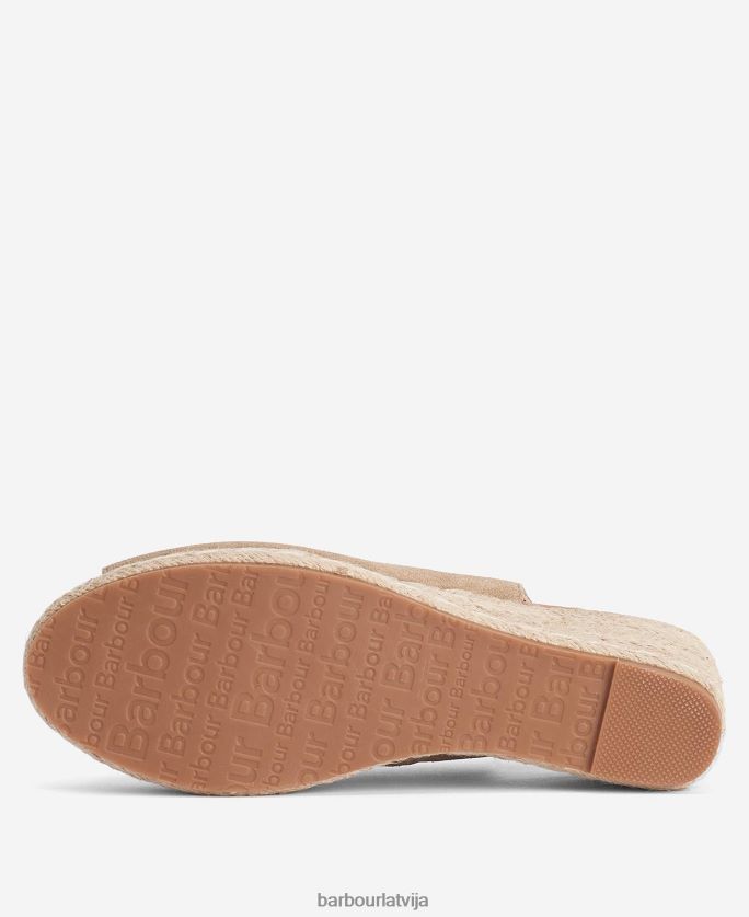 Barbour sievietes nadia peep-toe espadrille ķīļi P8J88A2090 apavi konjaks