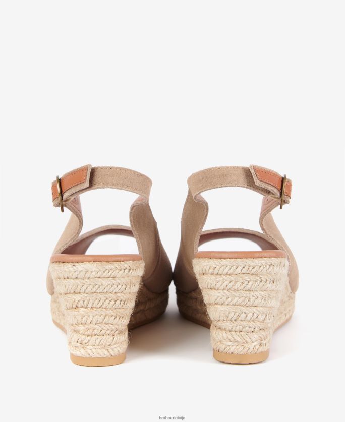 Barbour sievietes nadia peep-toe espadrille ķīļi P8J88A2090 apavi konjaks
