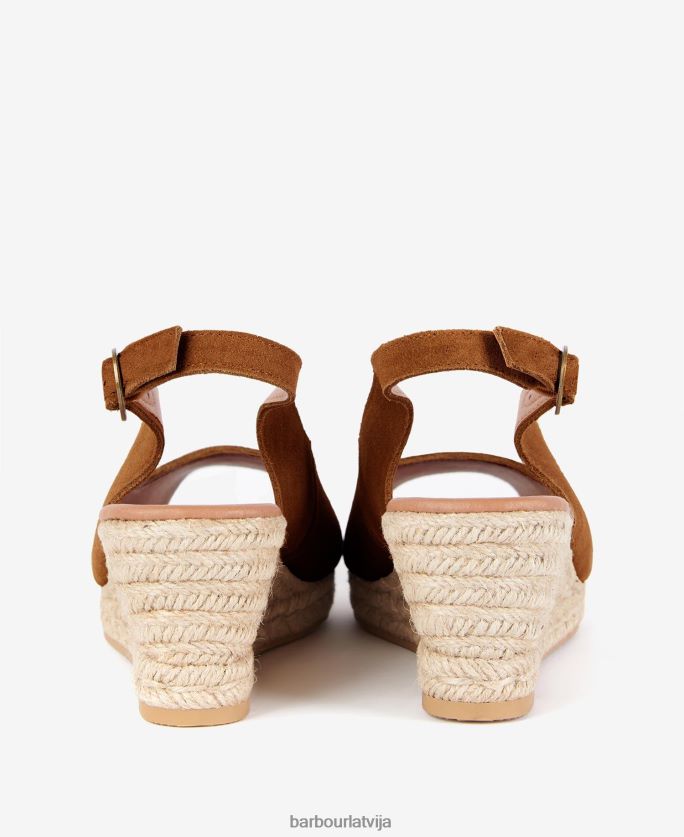 Barbour sievietes nadia peep-toe espadrille ķīļi P8J88A2093 apavi konjaks