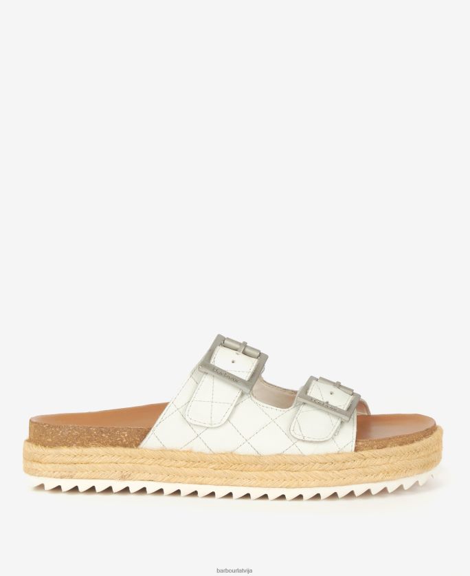 Barbour sievietes pamela briljanta stepētas sandales P8J88A2120 apavi klasisks balts