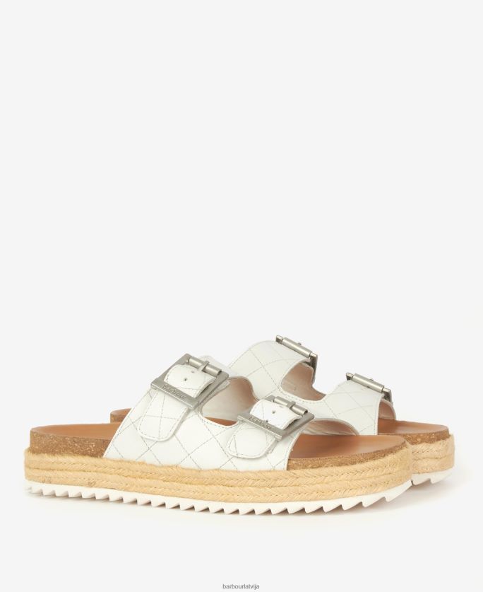 Barbour sievietes pamela briljanta stepētas sandales P8J88A2120 apavi klasisks balts