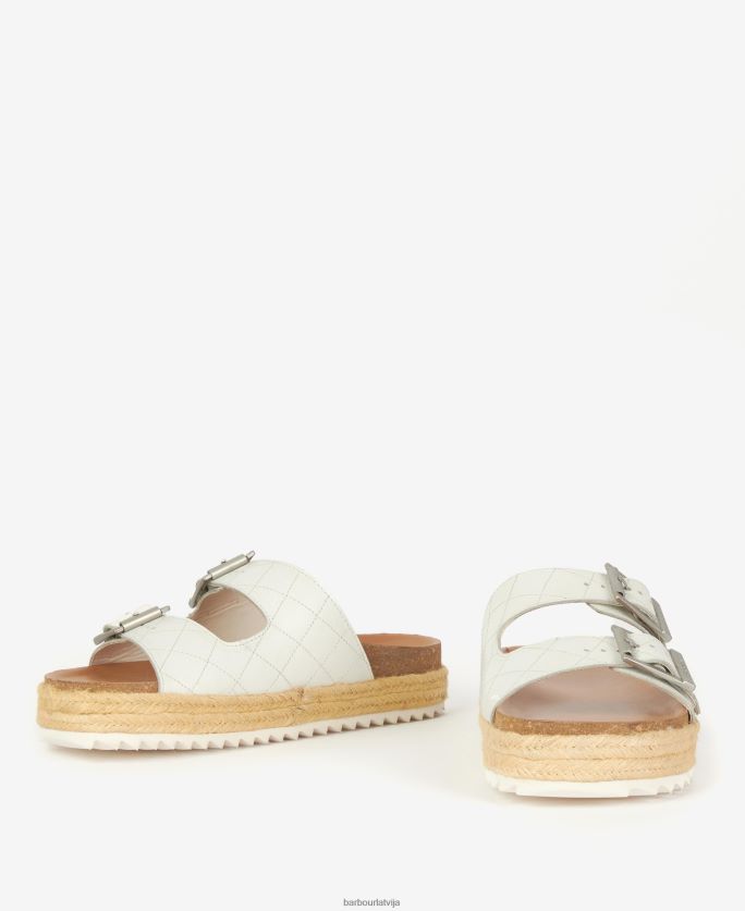 Barbour sievietes pamela briljanta stepētas sandales P8J88A2120 apavi klasisks balts