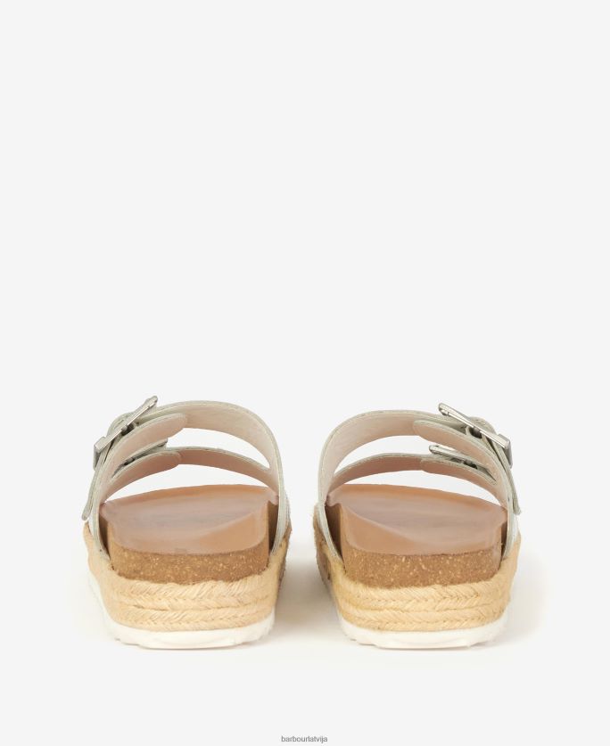 Barbour sievietes pamela briljanta stepētas sandales P8J88A2120 apavi klasisks balts