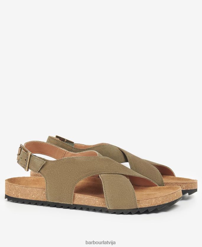 Barbour sievietes rochelle sandales P8J88A2119 apavi sudraba peonijas zamšāda