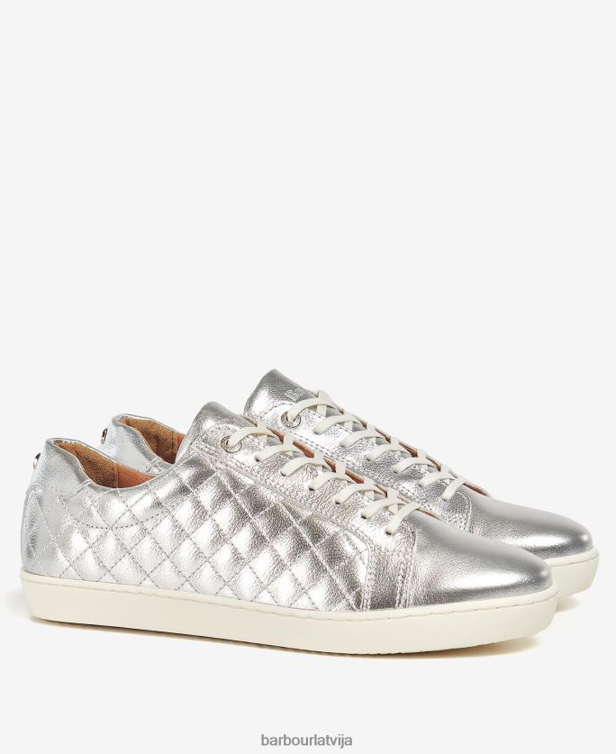 Barbour sievietes cosmo trenažieri P8J88A2131 apavi sudraba metāliska āda
