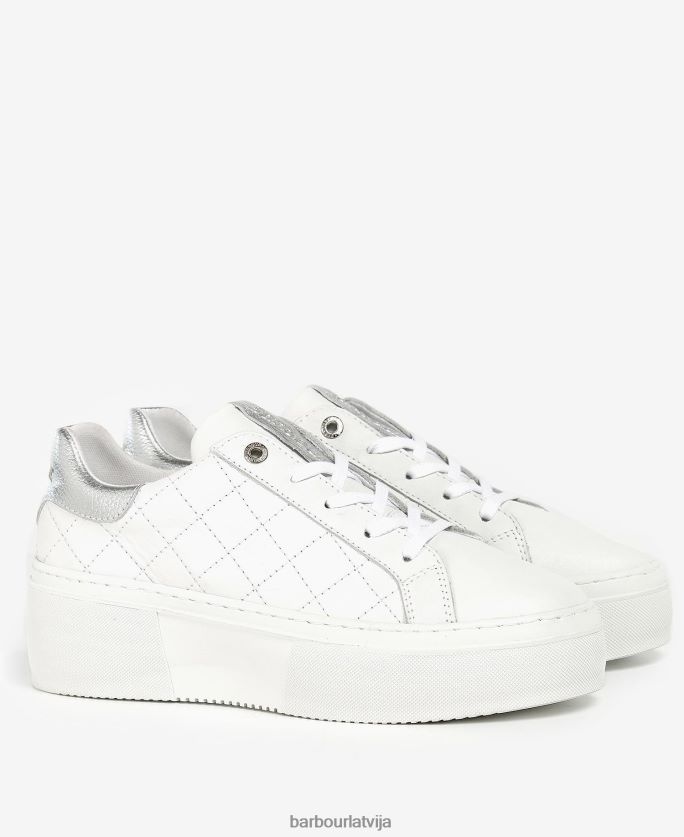 Barbour sievietes darla trenažieri P8J88A2125 apavi balta/sudraba peonija
