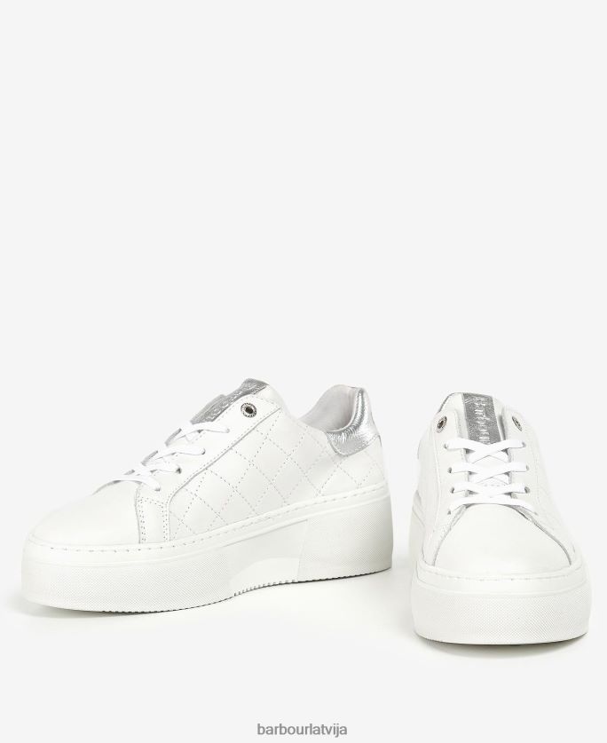 Barbour sievietes darla trenažieri P8J88A2125 apavi balta/sudraba peonija