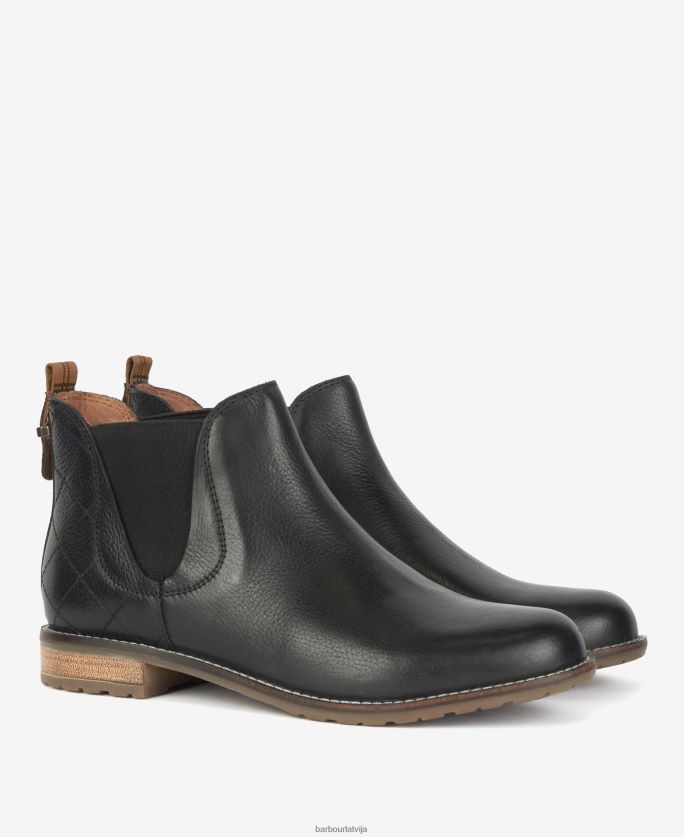 Barbour sievietes kamēlijas briljanta stepēti Chelsea zābaki P8J88A2089 apavi klasisks melns