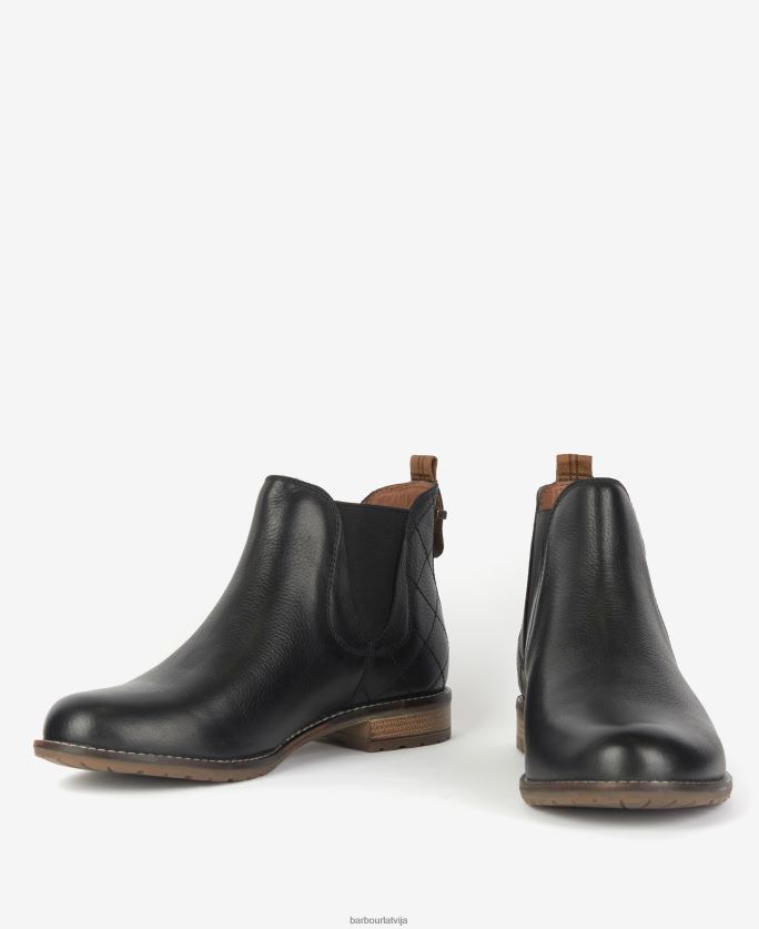 Barbour sievietes kamēlijas briljanta stepēti Chelsea zābaki P8J88A2089 apavi klasisks melns