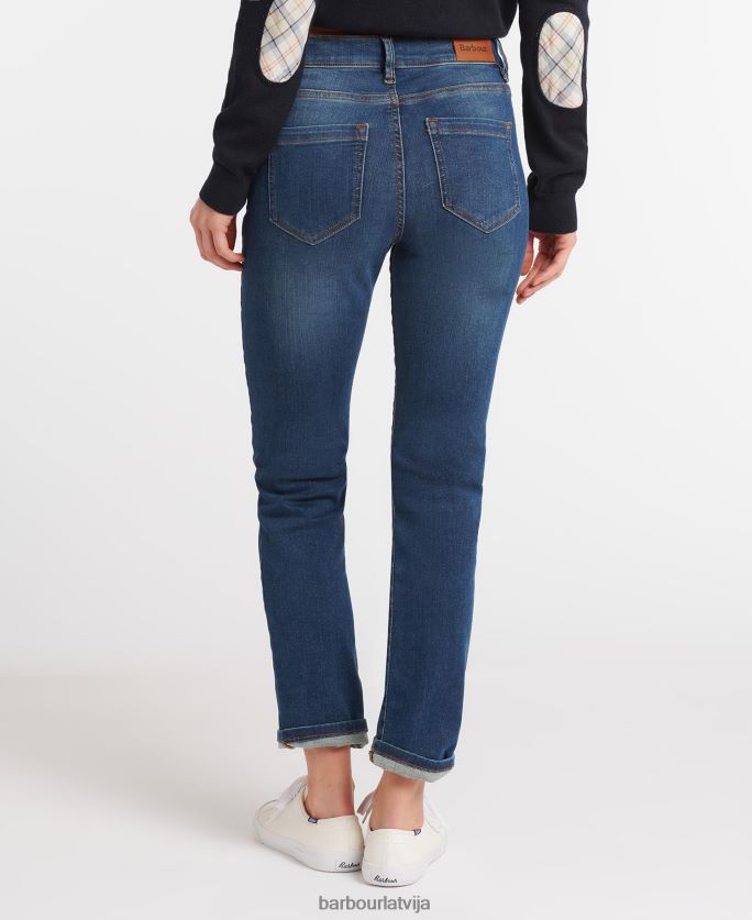 Barbour sievietes Essential slim džinsi P8J88A1772 apģērbs valkāta zilā krāsā