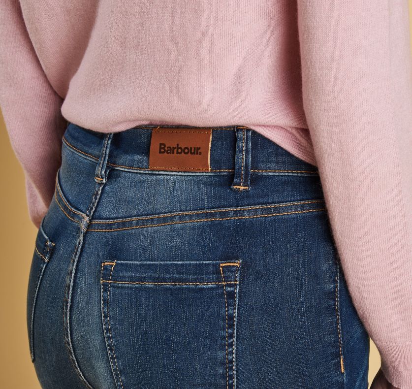Barbour sievietes Essential slim džinsi P8J88A1772 apģērbs valkāta zilā krāsā