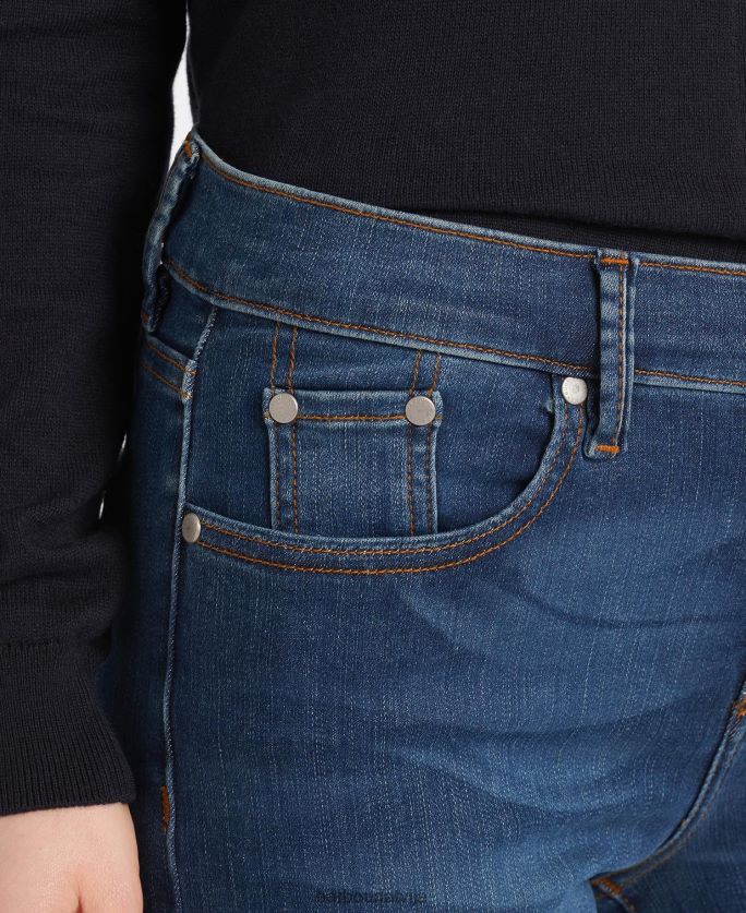 Barbour sievietes Essential slim džinsi P8J88A1772 apģērbs valkāta zilā krāsā