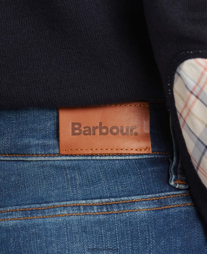 Barbour sievietes Essential slim džinsi P8J88A1772 apģērbs valkāta zilā krāsā