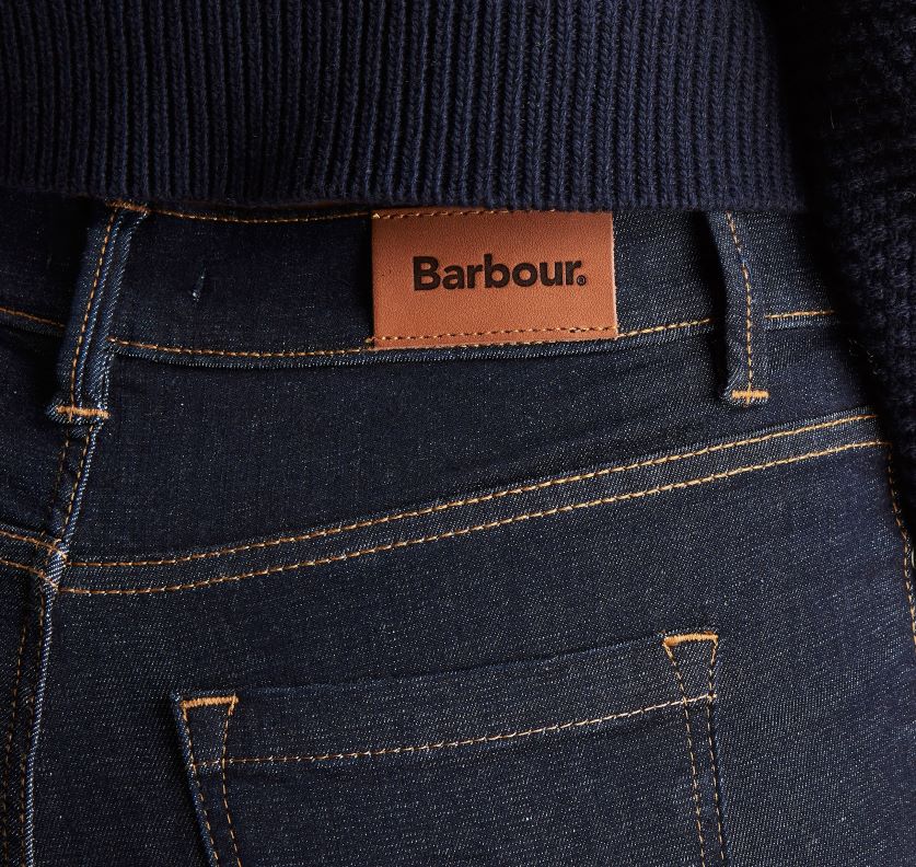Barbour sievietes Essential slim džinsi P8J88A1804 apģērbs valkāta zilā krāsā