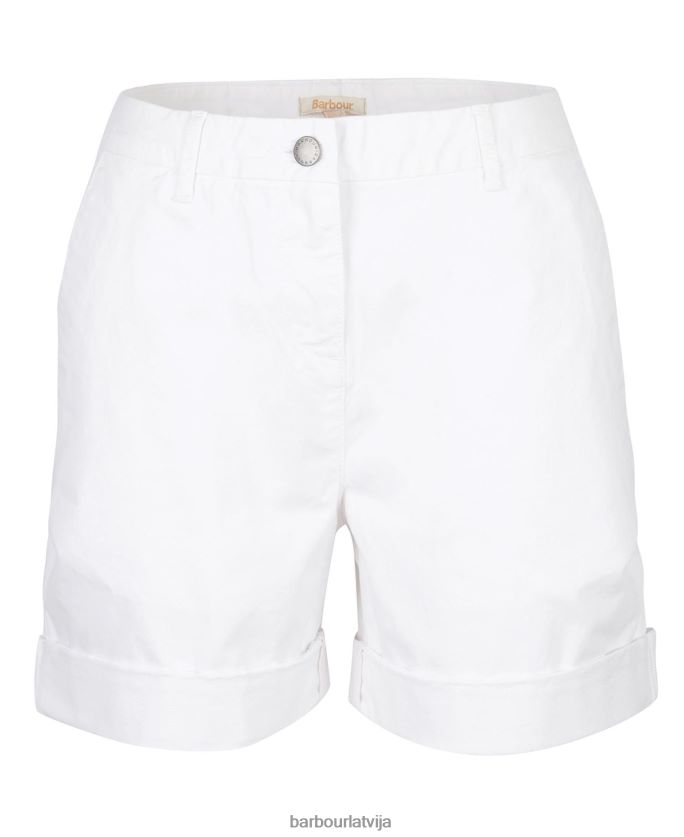 Barbour sievietes čino šorti P8J88A1786 apģērbs klasisks balts
