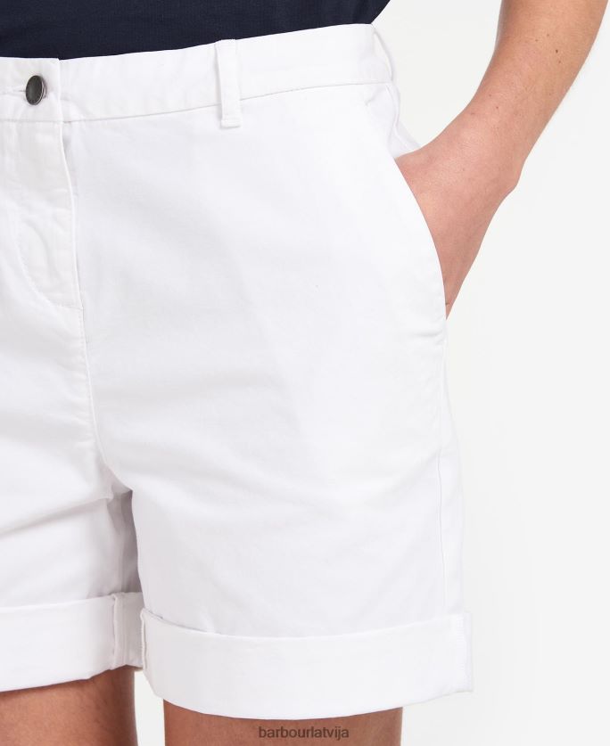 Barbour sievietes čino šorti P8J88A1786 apģērbs klasisks balts