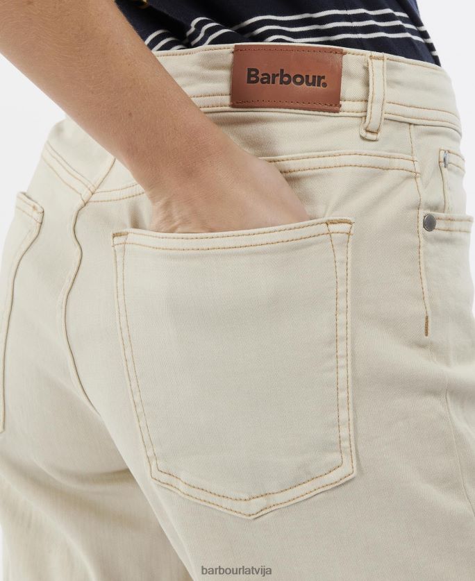 Barbour sievietes maddison džinsa šorti P8J88A1769 apģērbs ekru