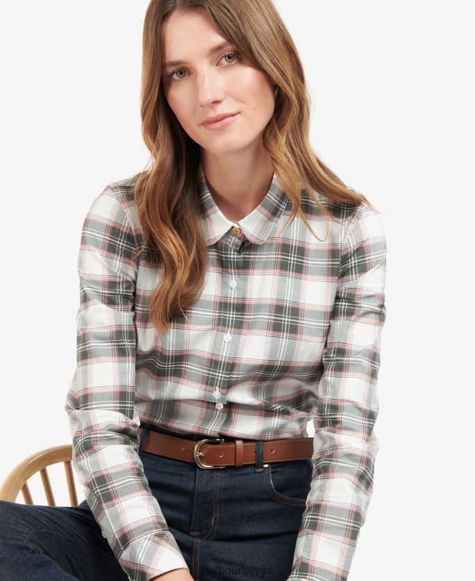 Barbour sievietes dafnes krekls P8J88A1621 apģērbs mākonis/olīvu čeks