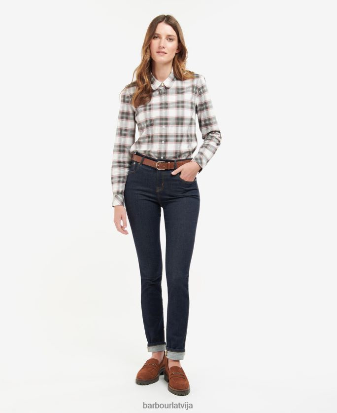 Barbour sievietes dafnes krekls P8J88A1621 apģērbs mākonis/olīvu čeks
