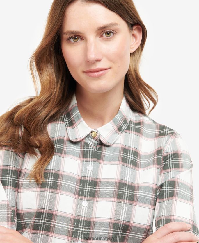 Barbour sievietes dafnes krekls P8J88A1621 apģērbs mākonis/olīvu čeks