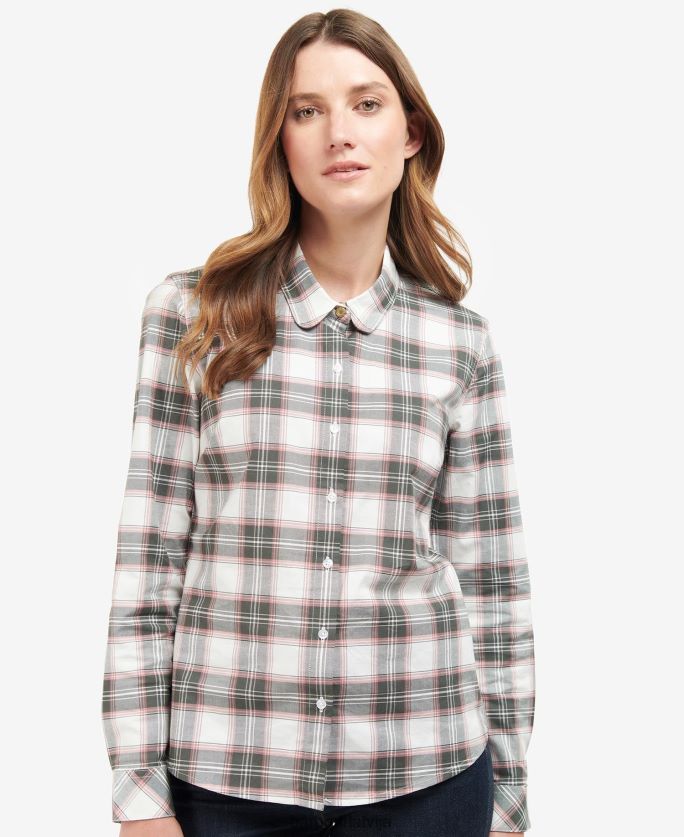 Barbour sievietes dafnes krekls P8J88A1621 apģērbs mākonis/olīvu čeks