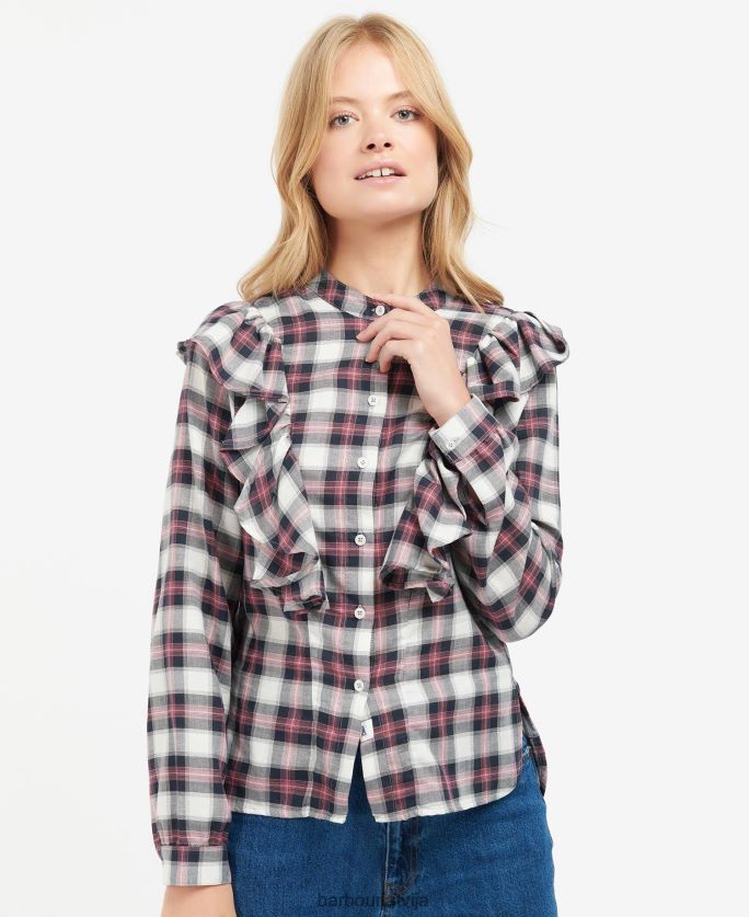 Barbour sievietes pērļu krekls P8J88A1627 apģērbs mākoņa/jūras spēku pārbaude