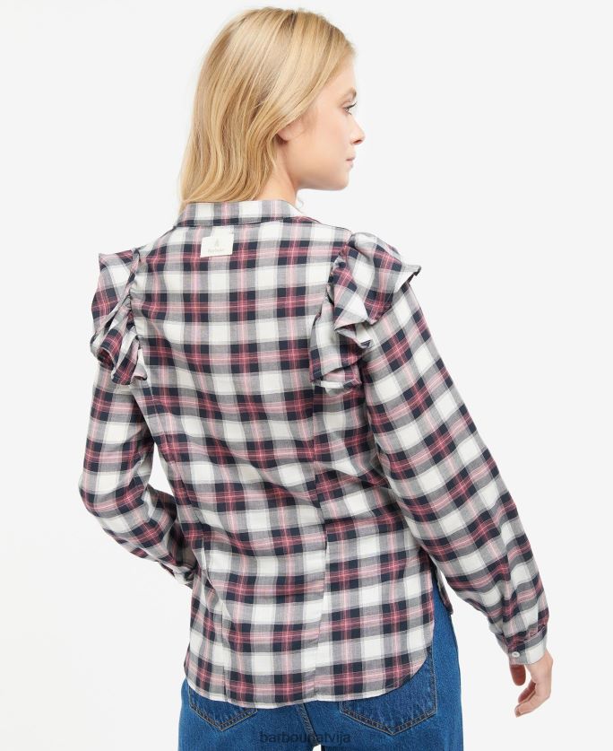 Barbour sievietes pērļu krekls P8J88A1627 apģērbs mākoņa/jūras spēku pārbaude