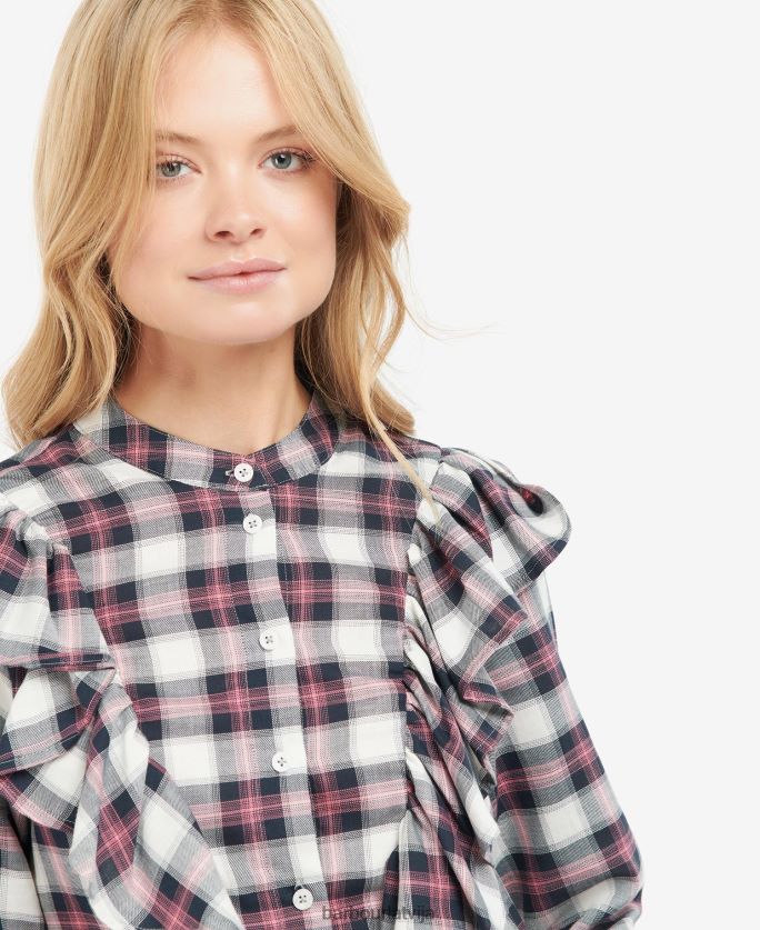 Barbour sievietes pērļu krekls P8J88A1627 apģērbs mākoņa/jūras spēku pārbaude