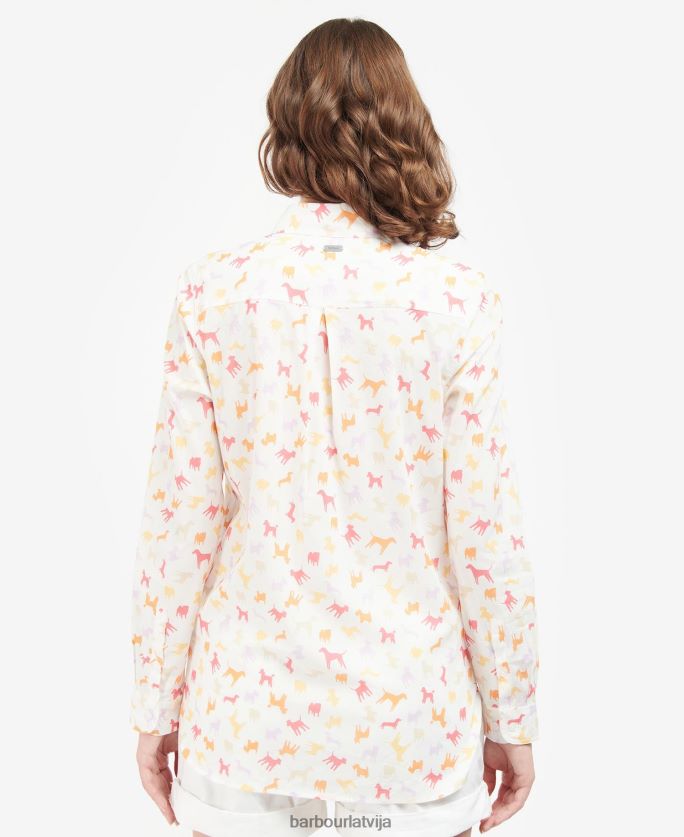 Barbour sievietes safari krekls P8J88A1598 apģērbs mākoņa/vairāku suņu apdruka