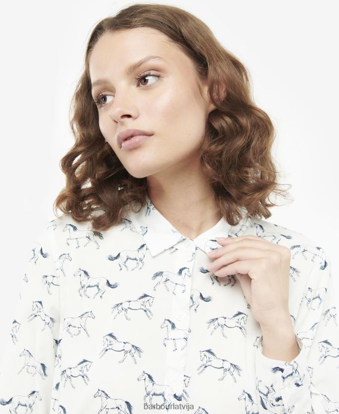 Barbour sievietes safari krekls P8J88A1607 apģērbs mākoņa/vairāku suņu apdruka