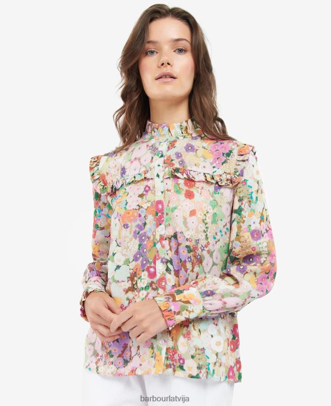 Barbour x House of Hackney sievietes balkona krekls P8J88A1635 apģērbs hollyhocks pavasaris
