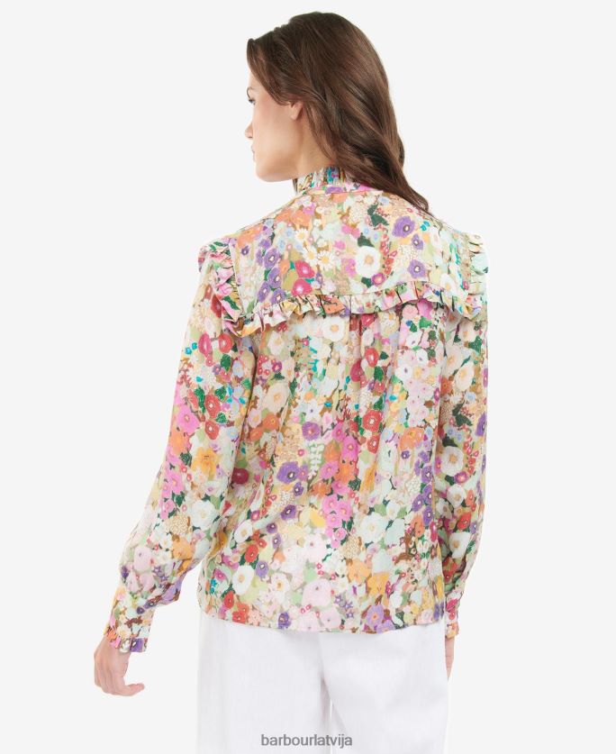 Barbour x House of Hackney sievietes balkona krekls P8J88A1635 apģērbs hollyhocks pavasaris