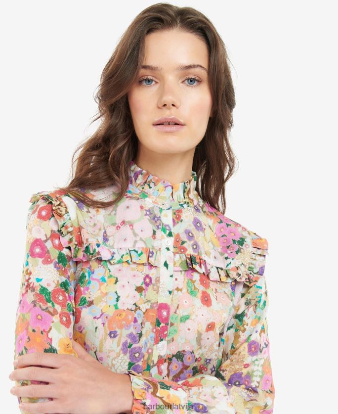Barbour x House of Hackney sievietes balkona krekls P8J88A1635 apģērbs hollyhocks pavasaris