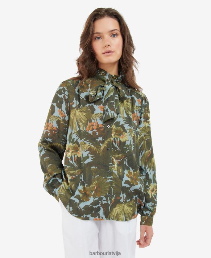 Barbour x House of Hackney sievietes bohēmas krekls P8J88A1640 apģērbs limerence/debesis